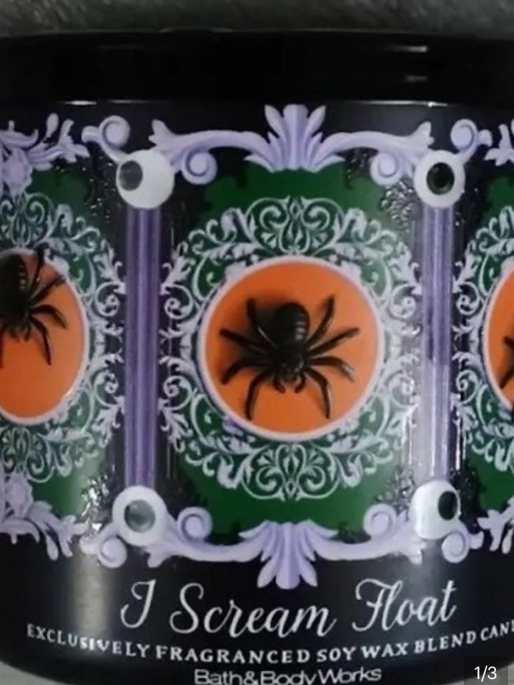 Bath & Body Works Halloween Spider Candle - Black, Green, Purple, Orange